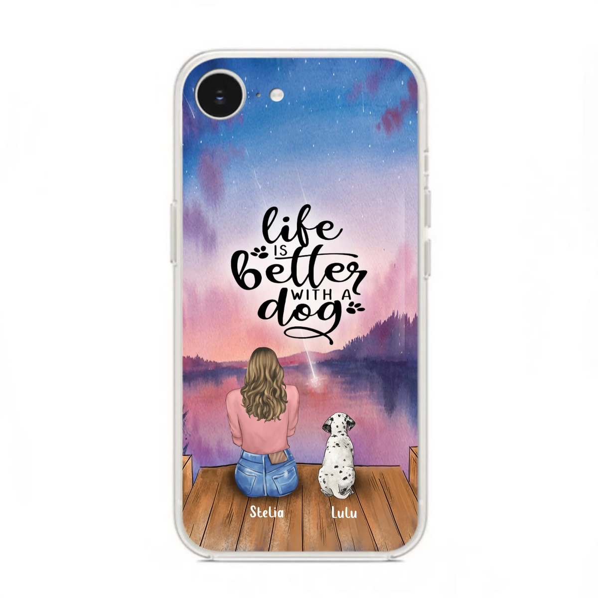 Custom Personalized Dog Mom Phone Case - Gifts For Dog Lovers With Upto 4 Dogs - Life Is Better With A Dog - Case For iPhone, Samsung And Xiaomi