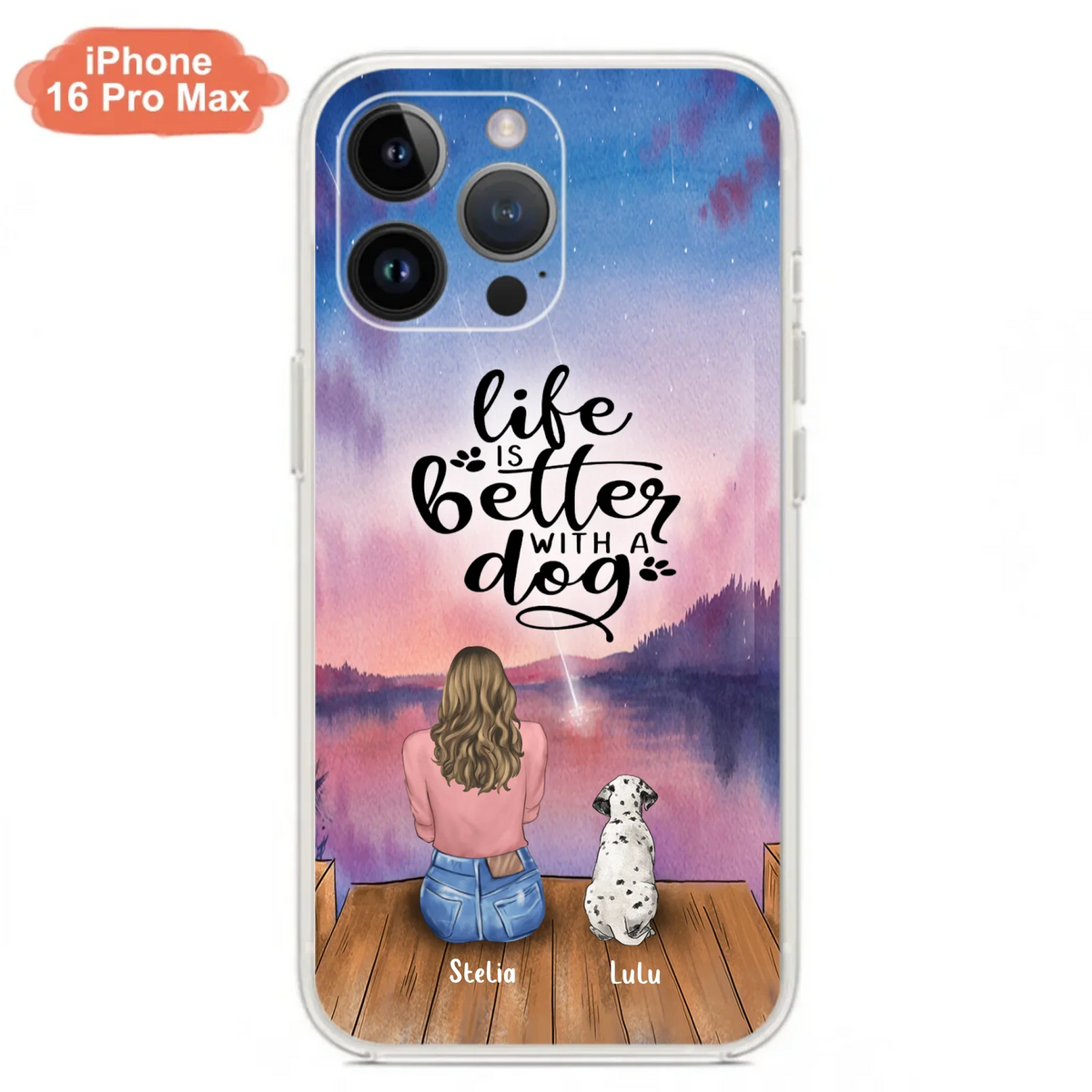 Custom Personalized Dog Mom Phone Case - Gifts For Dog Lovers With Upto 4 Dogs - Life Is Better With A Dog - Case For iPhone, Samsung And Xiaomi