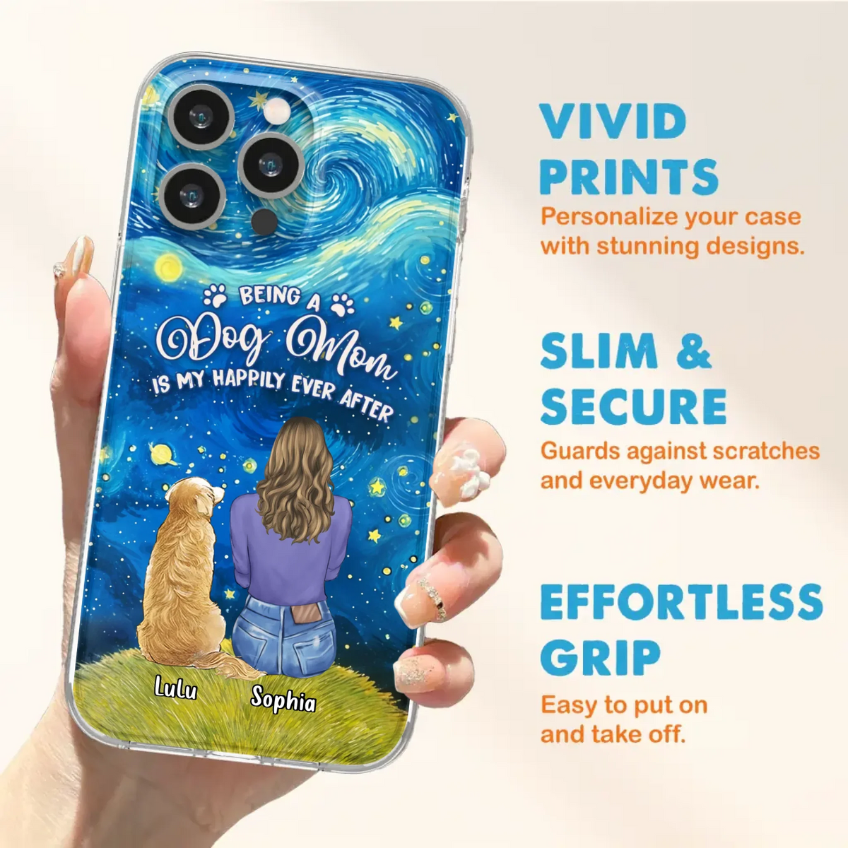 Personalized Dog Mom Phone Case - Up to 3 Dogs - Mother's Day Gift Idea For Dog Lover - Dog Mama Life Is Ruff - Case For iPhone/ Samsung