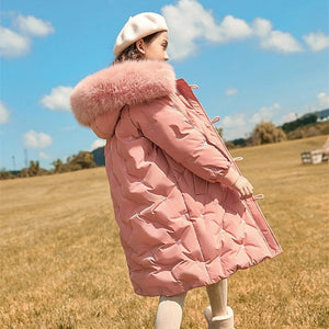 Pink imitation fur collar