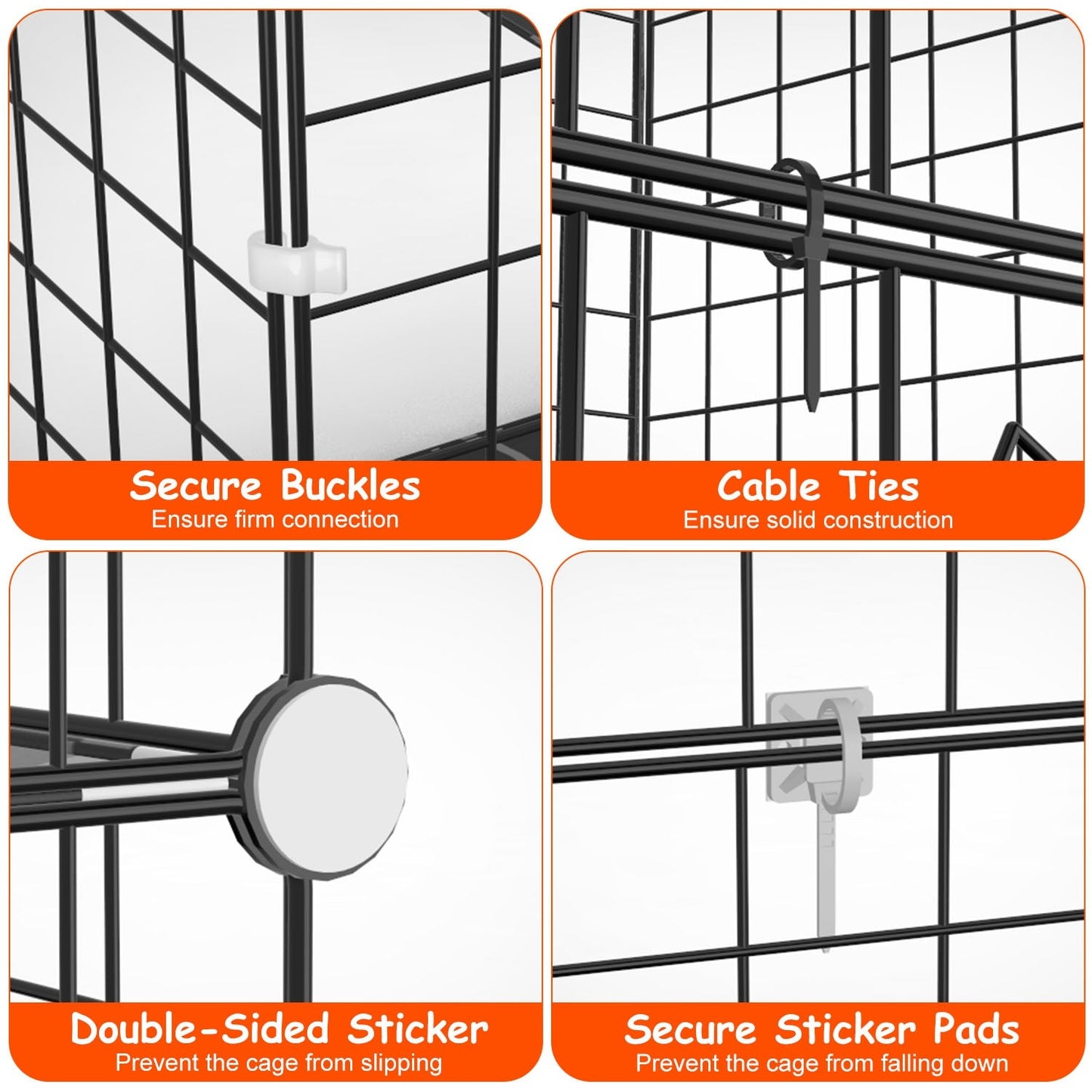 2Tier Cat Cage Playpen Indoor Pet Enclosures Kitten Kennel House Detachable Cat Crate with Climbing Ladder 2 Doors for 1-2 Cats for Ferret Squirrel Sm
