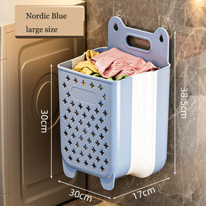 Nordic Blue Large Dirty Clothes Basket