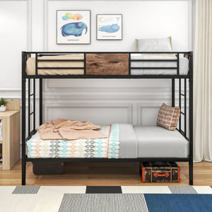 Black + MDF+Steel + Bedroom + Twin + Bed Frame + Box Spring Not Required