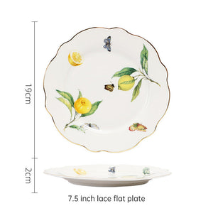 7.5 - inch lemon - themed round plate