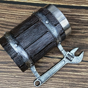 Wrench bamboo barrel mug