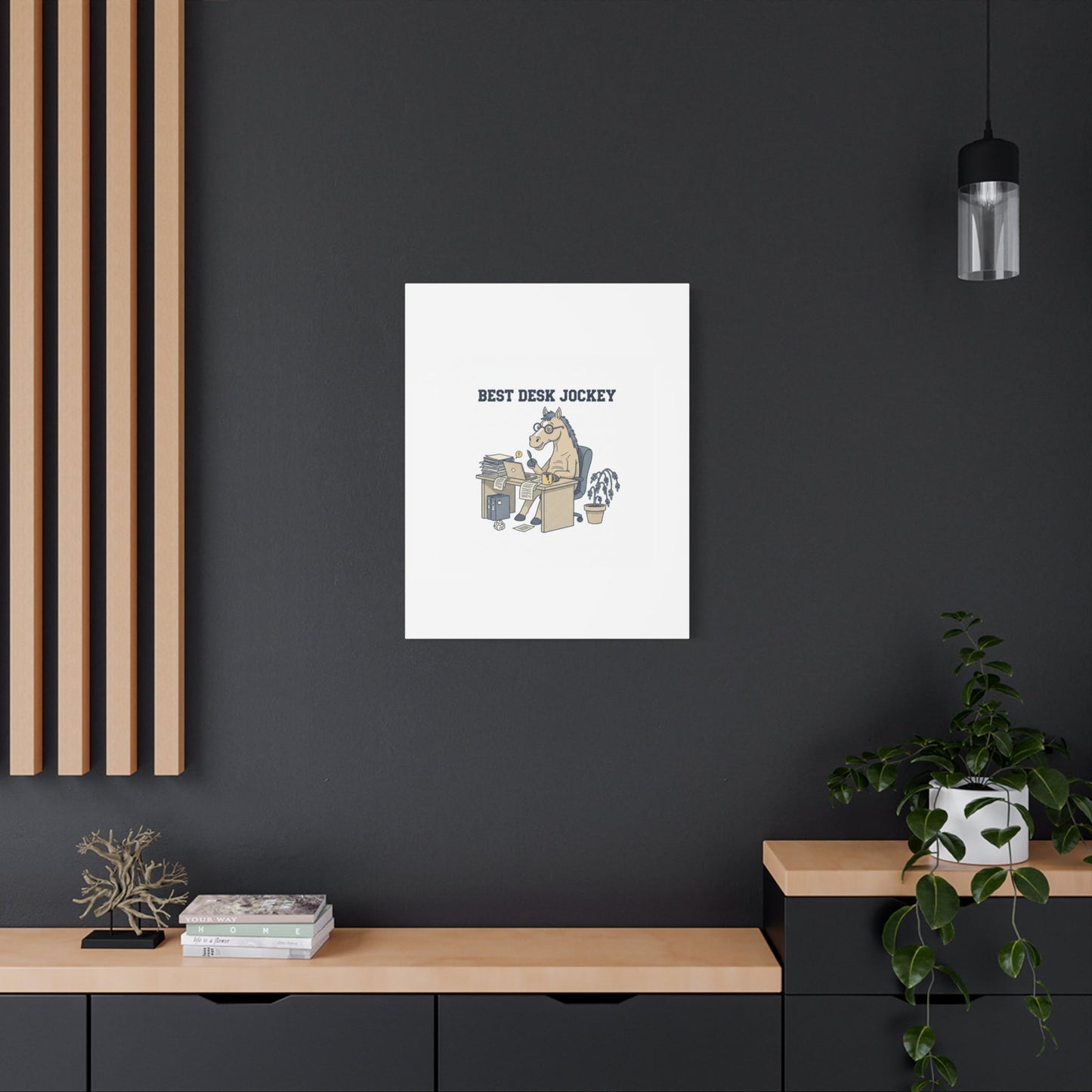 Best Desk Jockey Canvas, Workhorse Office Art | Corporate Burnout Parody