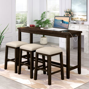 Brown + Solid Wood + Foam