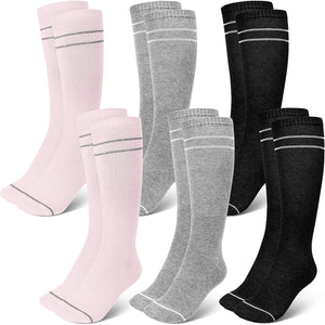 6 pairs (2 black+2 gray+2 pink)