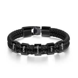 Five beads bracelet black