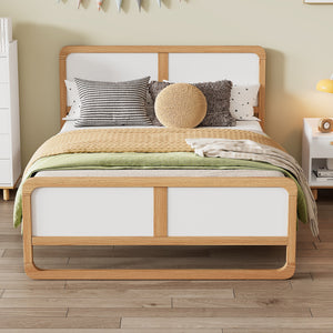 White+Walnut + Wood + Modern + Queen