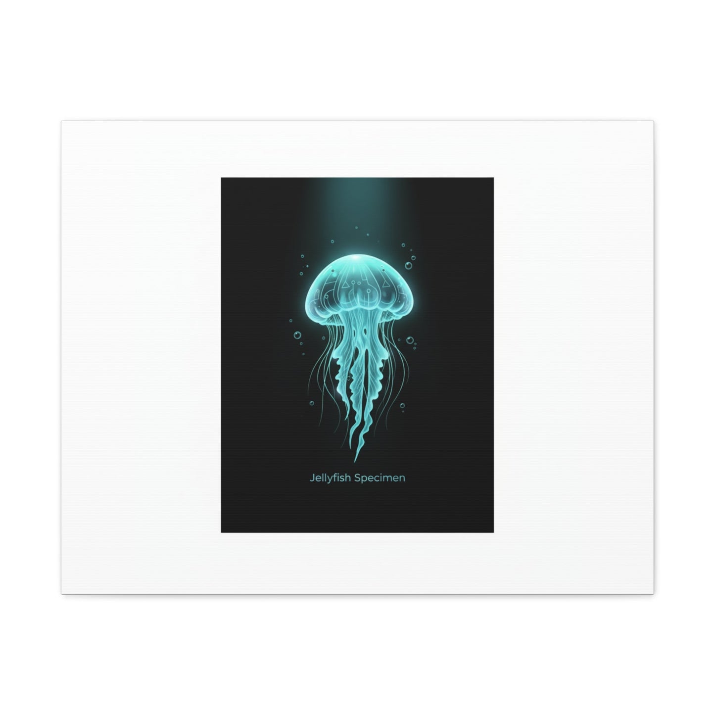 Bioluminescent Jellyfish Art Canvas | Deep Sea Aesthetic, Neon Glow