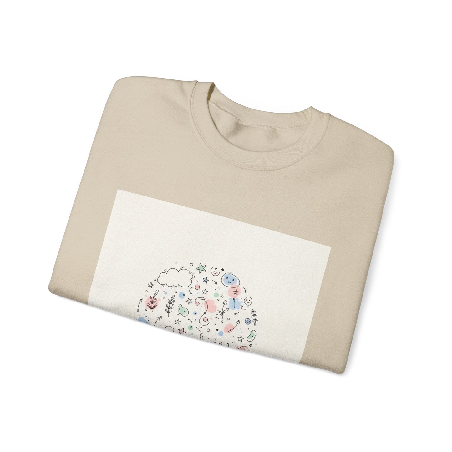 Hand-Drawn Doodle Circle Sweatshirt | line drawing, sketch pattern