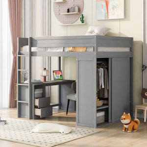 Gray + Solid Wood+MDF + Full