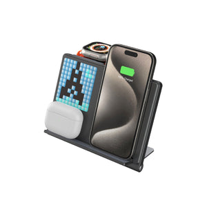 RGB Clock Wireless Charging Black