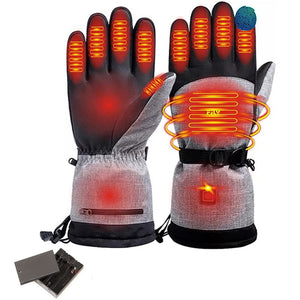 A pair of gray heating gloves