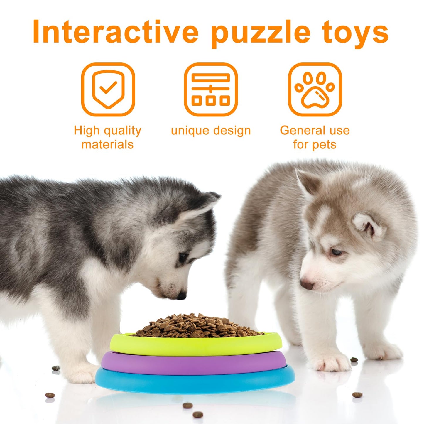 Pet Slow Food Bowl Anti Choking Cat Bowl,3in1 Interactive Dog Feeder