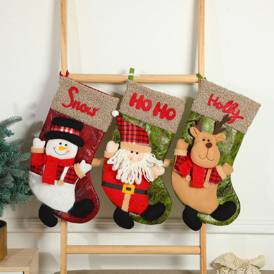 Christmas Socks, Christmas Gift Bag, Christmas Decoration Gift Bag, Christmas Elk Old Man Pendant Gift Bag