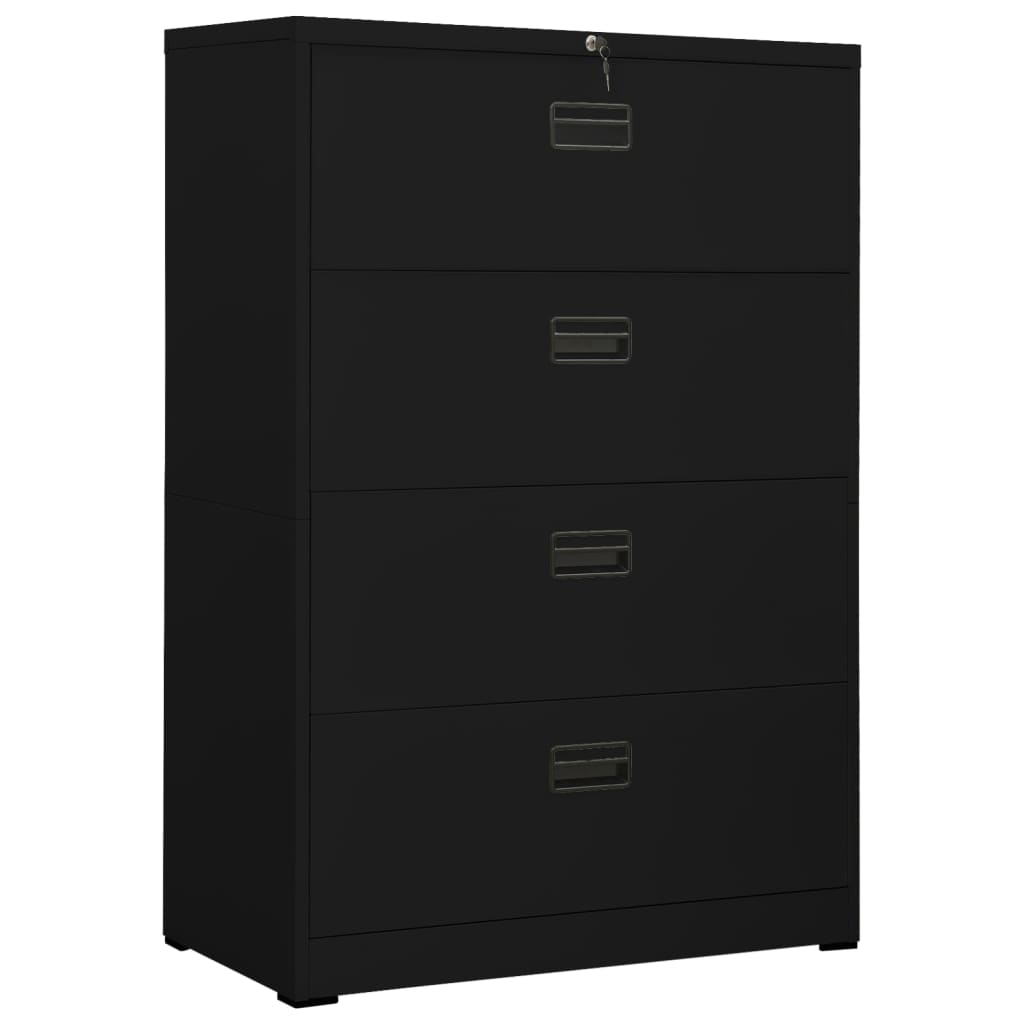 vidaXL Filing Cabinet Under Desk Office File Cabinet Storage Cabinet Steel-3