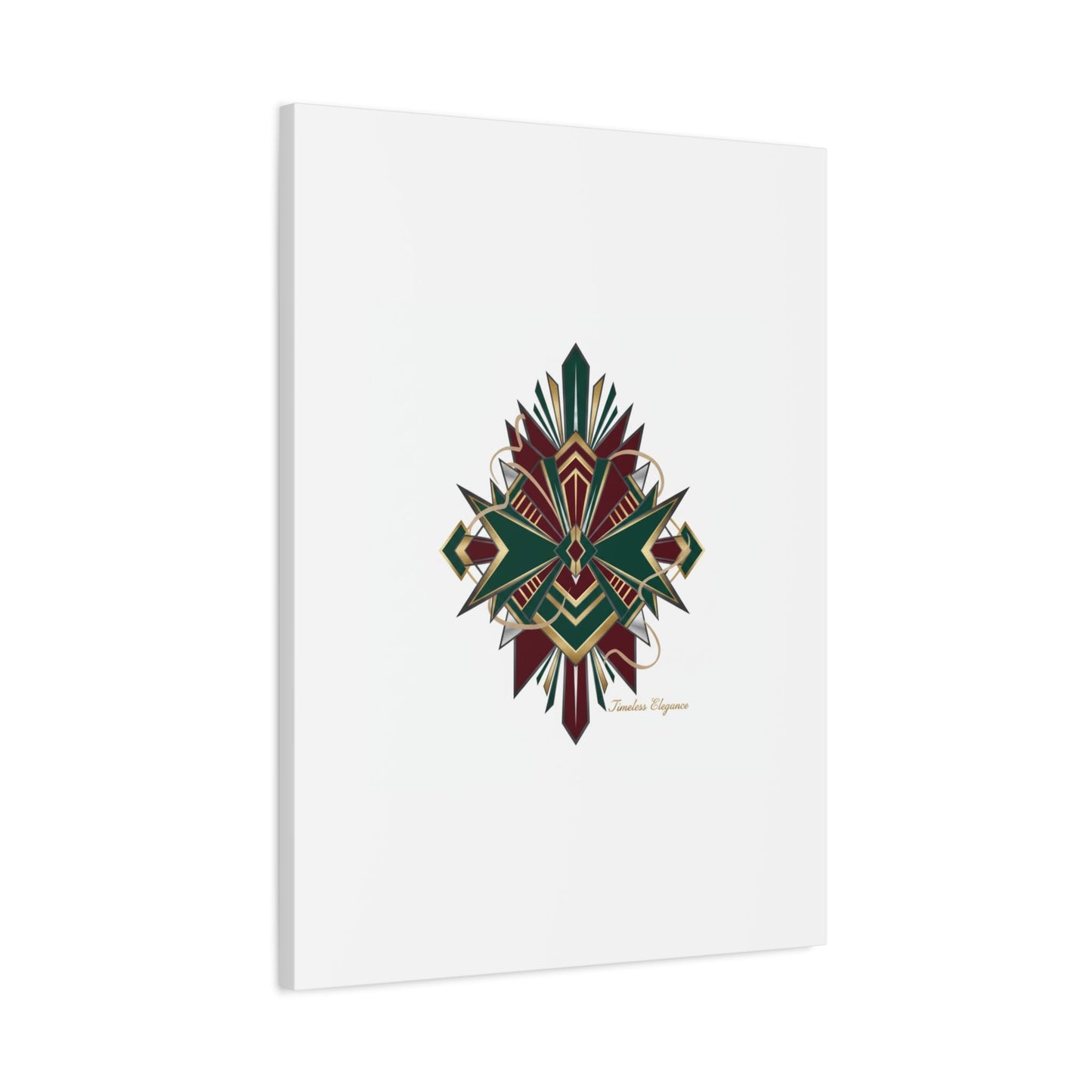 Art Deco geometric brass print Canvas | Neo-Deco chrome & gold fan motif