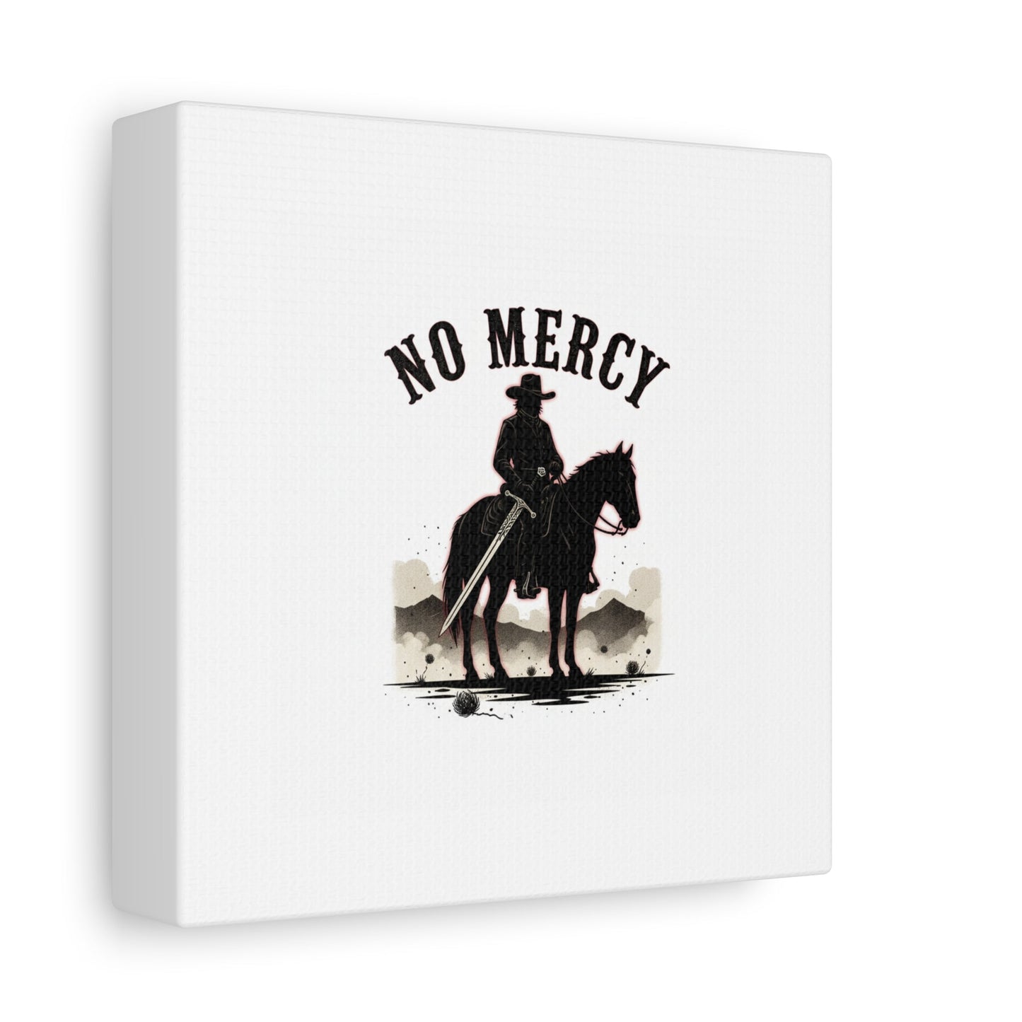 No Mercy Cowboy Skull Canvas | western skull art, gothic Americana