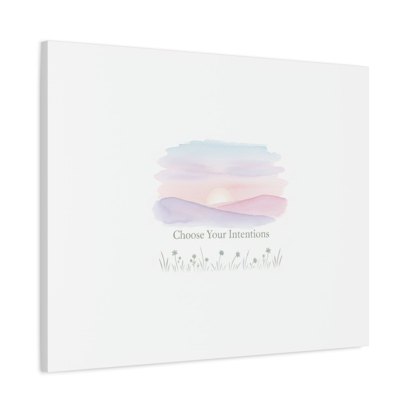 Choose Your Intentions Canvas, soft wellness poster, pastel gradient mindfulness art