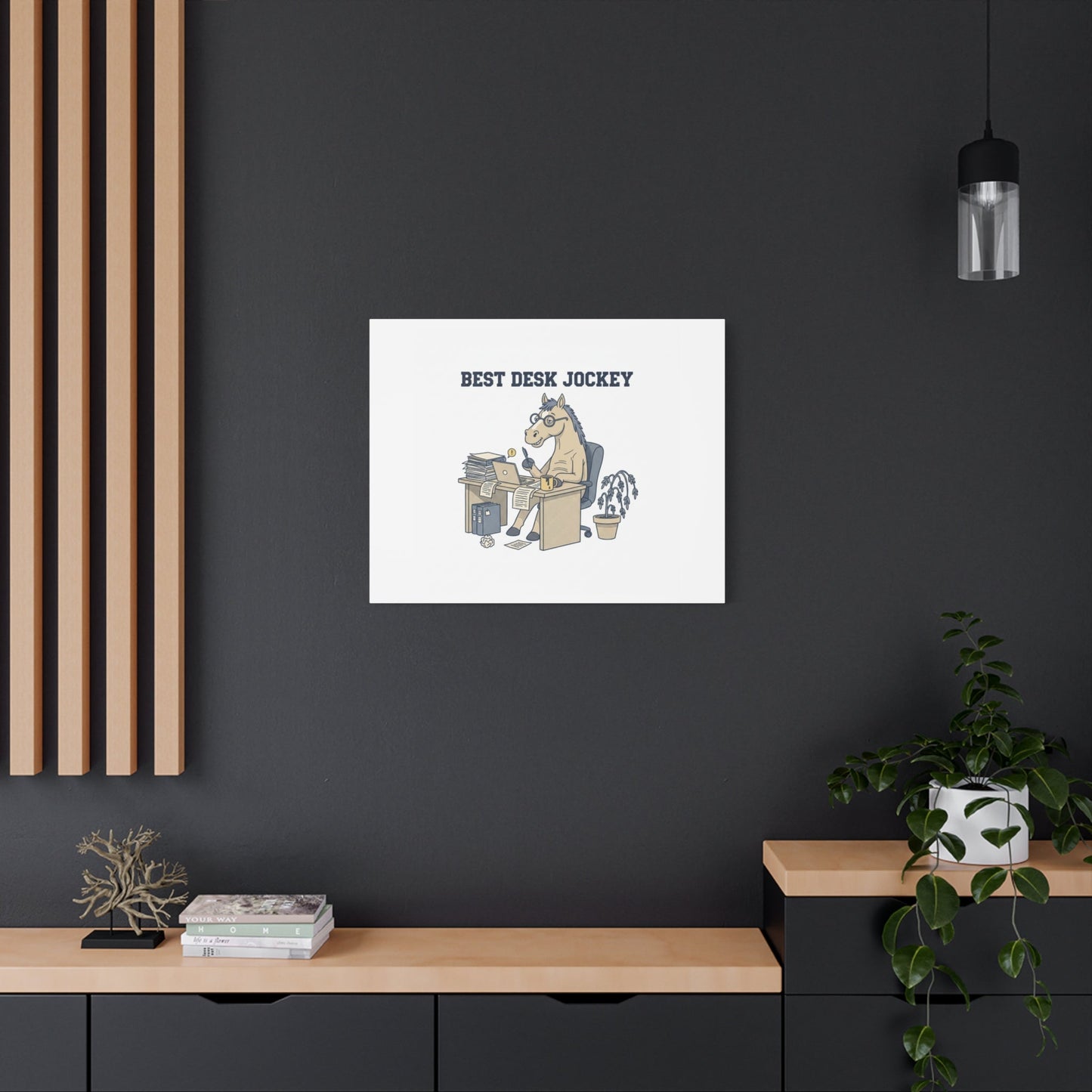 Best Desk Jockey Canvas, Workhorse Office Art | Corporate Burnout Parody
