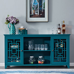 Teal Blue + MDF + Adjustabel Shelves + Primary Living Space + 2 Doors