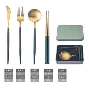 Dark green gold 4-piece set