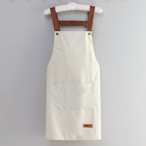 Strap leather label beige