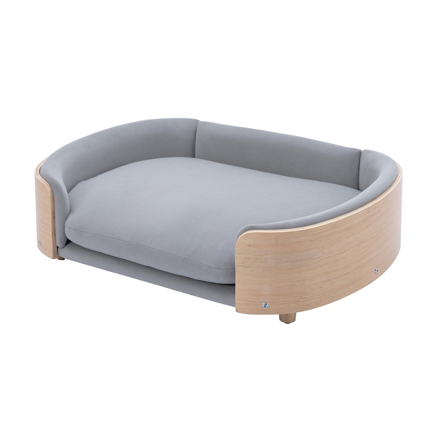 Scandinavian Style Elevated Dog Bed Pet Sofa with Solid Wood Legs and