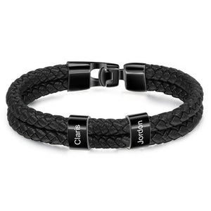 Two beads bracelet black