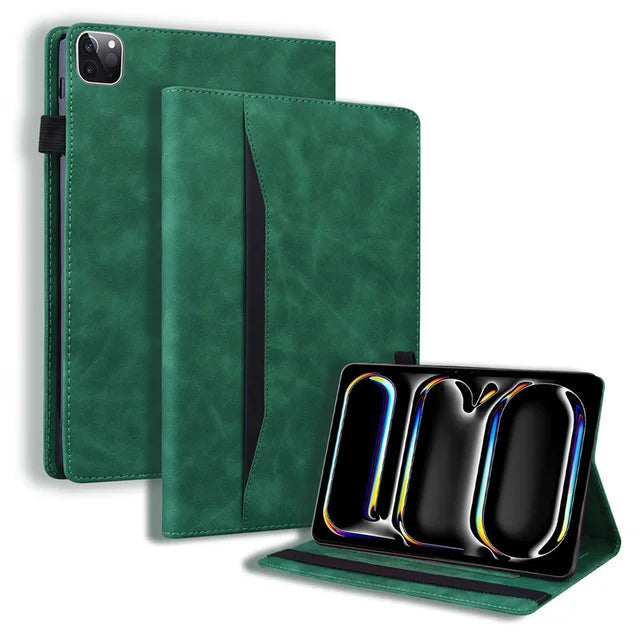 For Funda iPad Pro 11 13 Inch 2024 iPadPro11 Case PU Leather Soft TPU Back Business Folio Cover for iPad Pro M4 Case 11 13 Inch