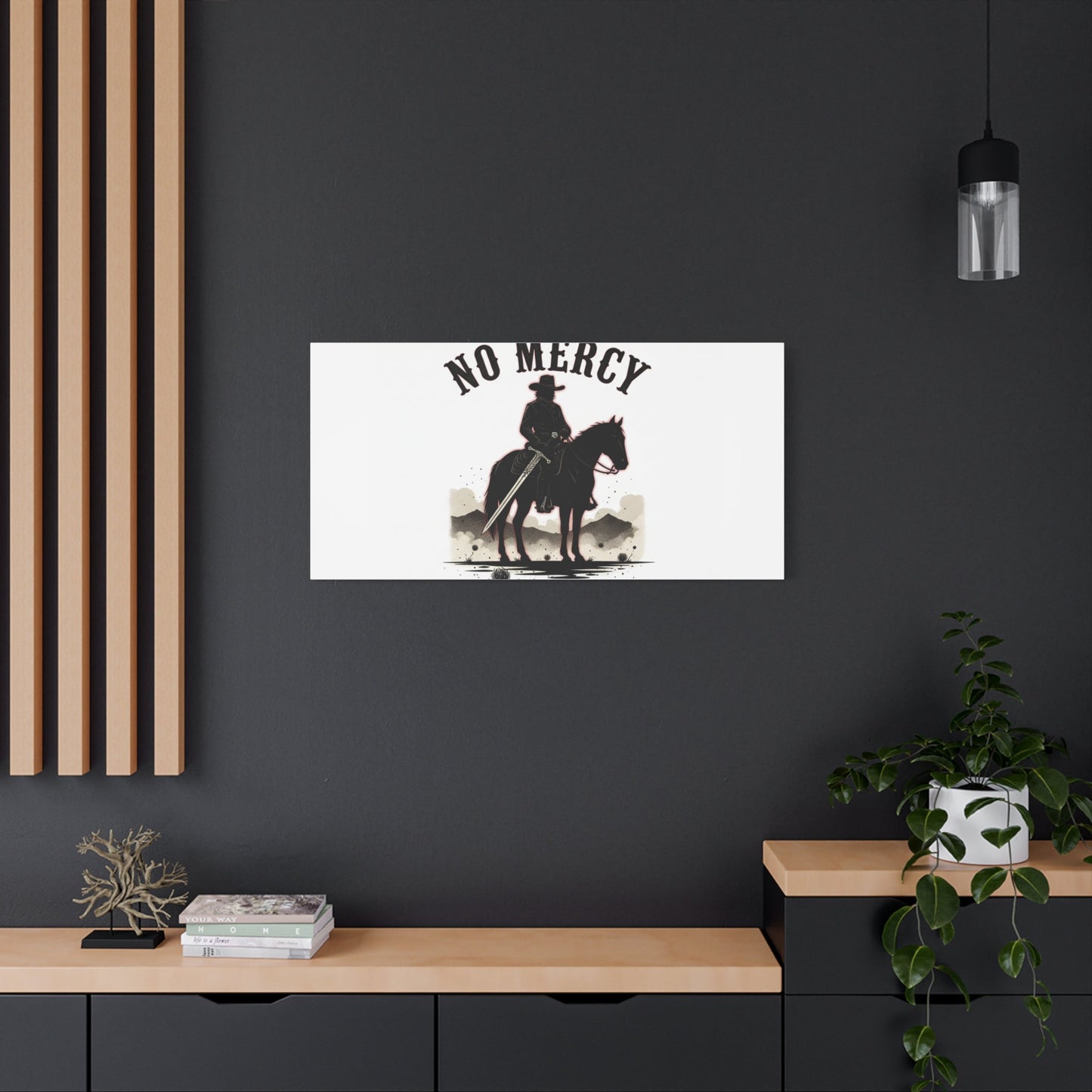 No Mercy Cowboy Skull Canvas | western skull art, gothic Americana