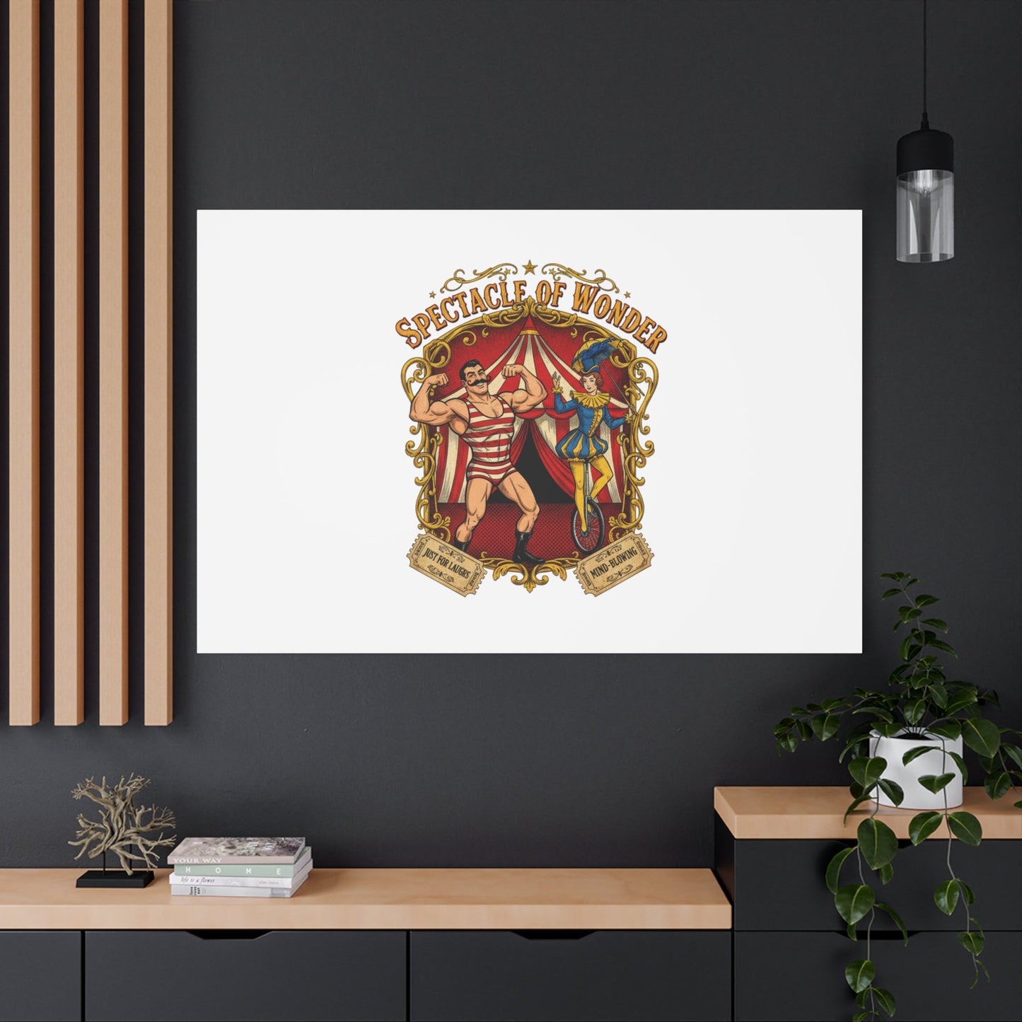Spectacle of Wonder Circus Art Print, Canvas | Vintage Carnival Design