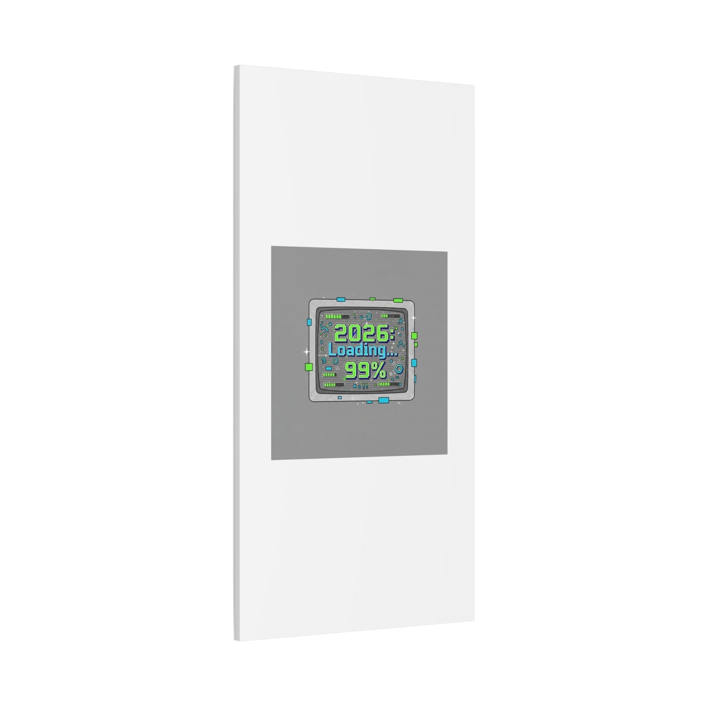 2026 Loading 99% Canvas | NYE countdown, retro system interface
