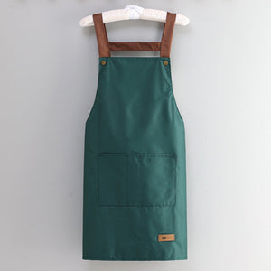 Strap leather label green