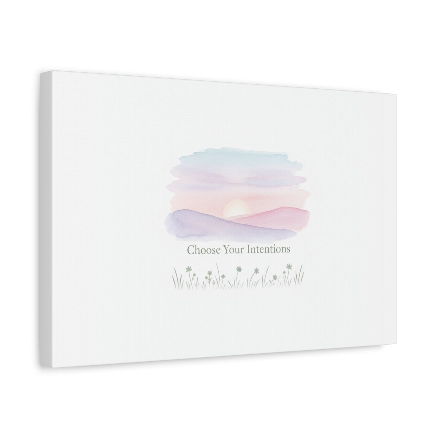 Choose Your Intentions Canvas, soft wellness poster, pastel gradient mindfulness art