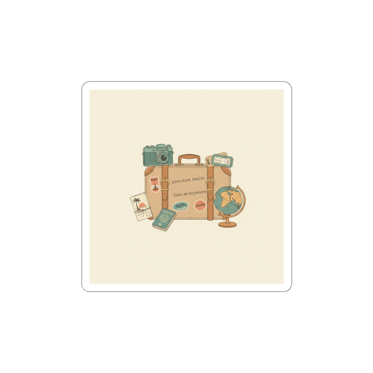 Wanderlust Postage Sticker | Retro Travel postcard, passport stamp vibes
