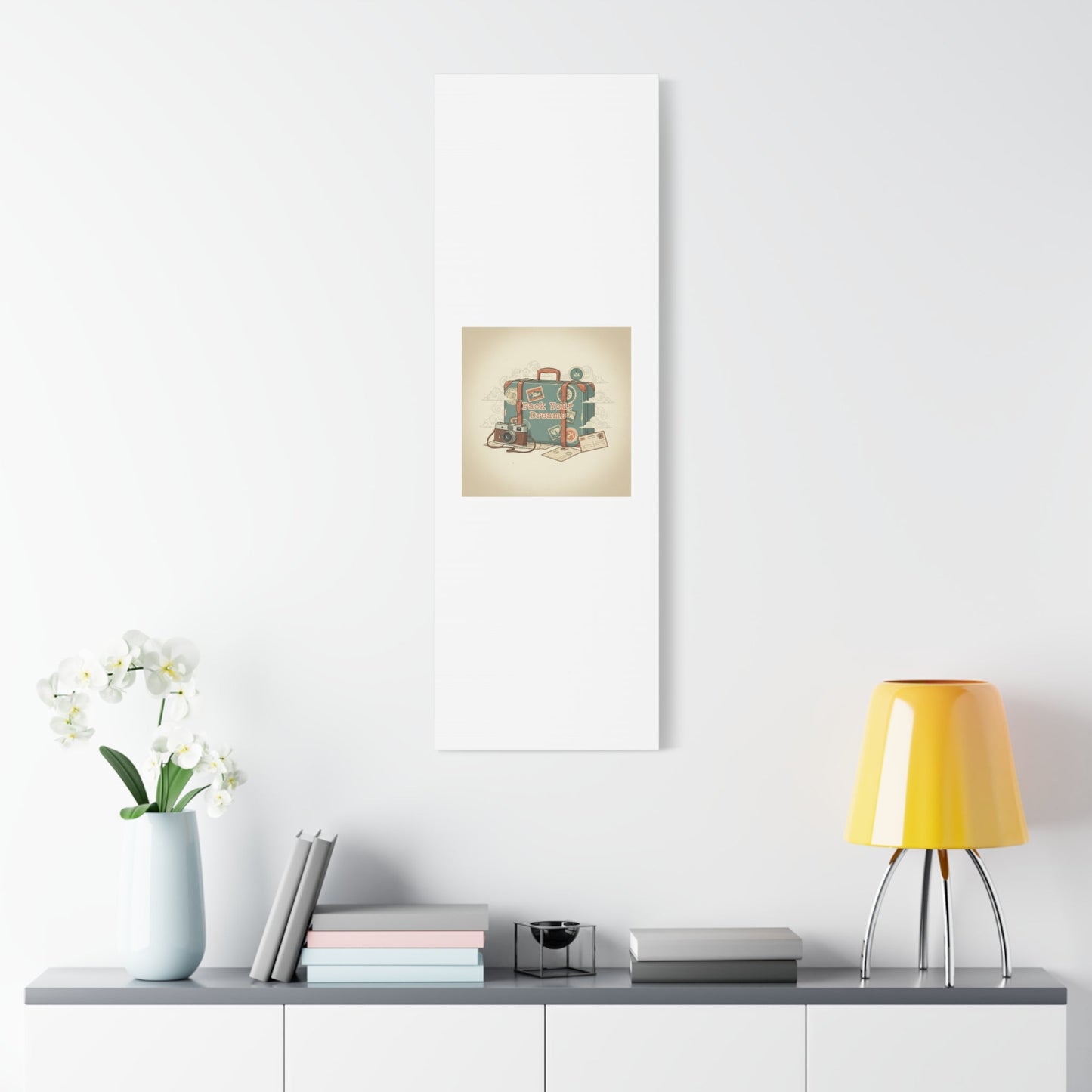 Pack Your Dreams Canvas | Retro Travel Postcard, Wanderlust Passport Stamp Art