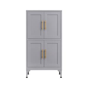 Grey + Metal + 3-4 Shelves