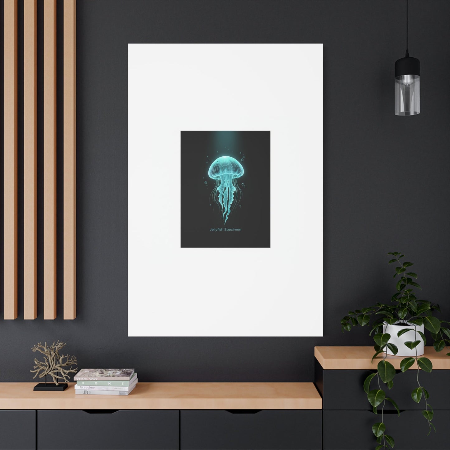 Bioluminescent Jellyfish Art Canvas | Deep Sea Aesthetic, Neon Glow