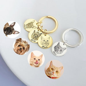 Steel keychain with picture