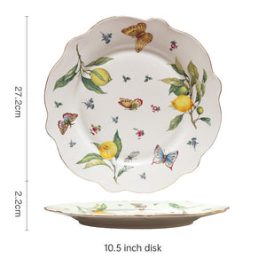 10 - inch lemon - themed round plate