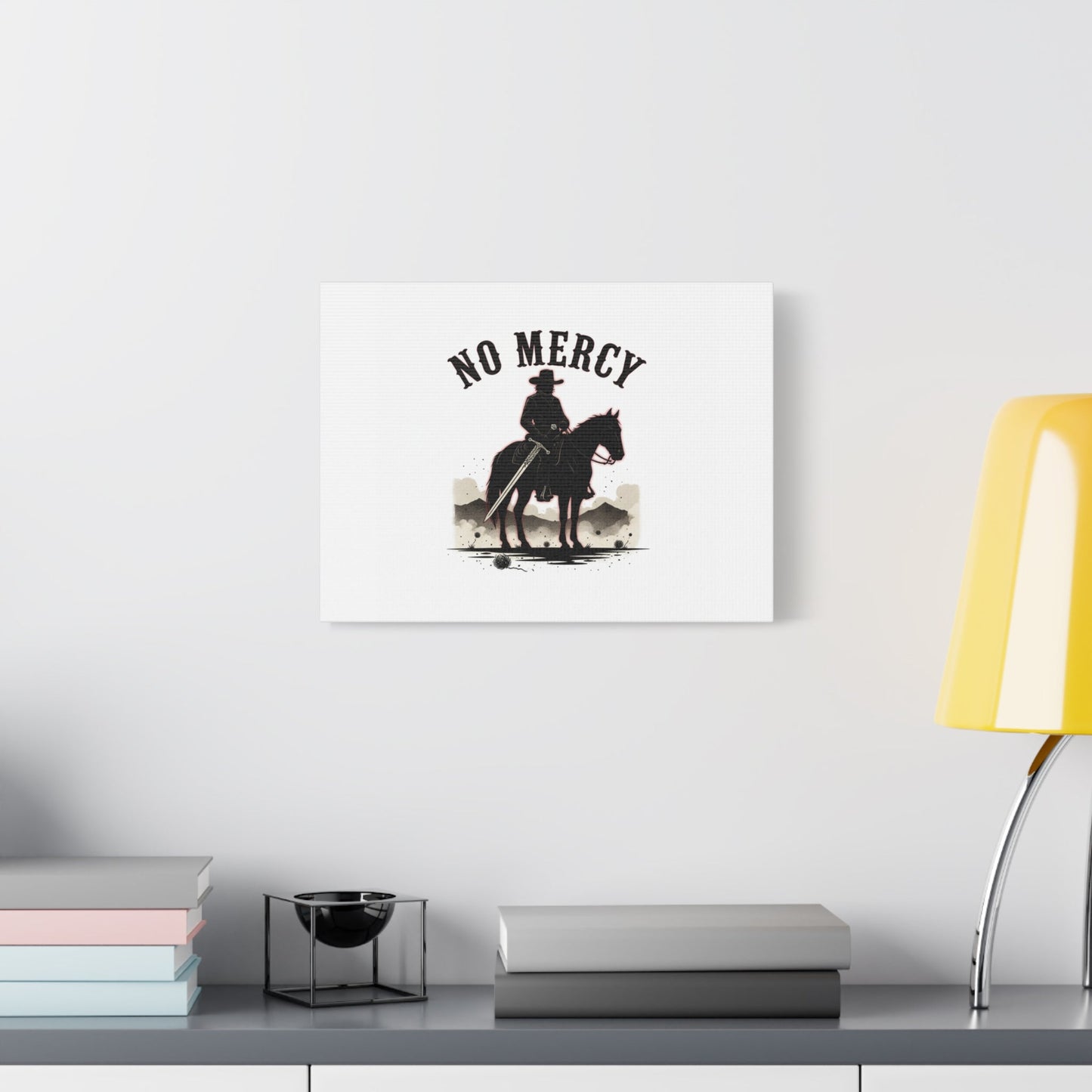 No Mercy Cowboy Skull Canvas | western skull art, gothic Americana
