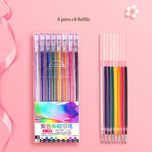 8 color pens+8 refills