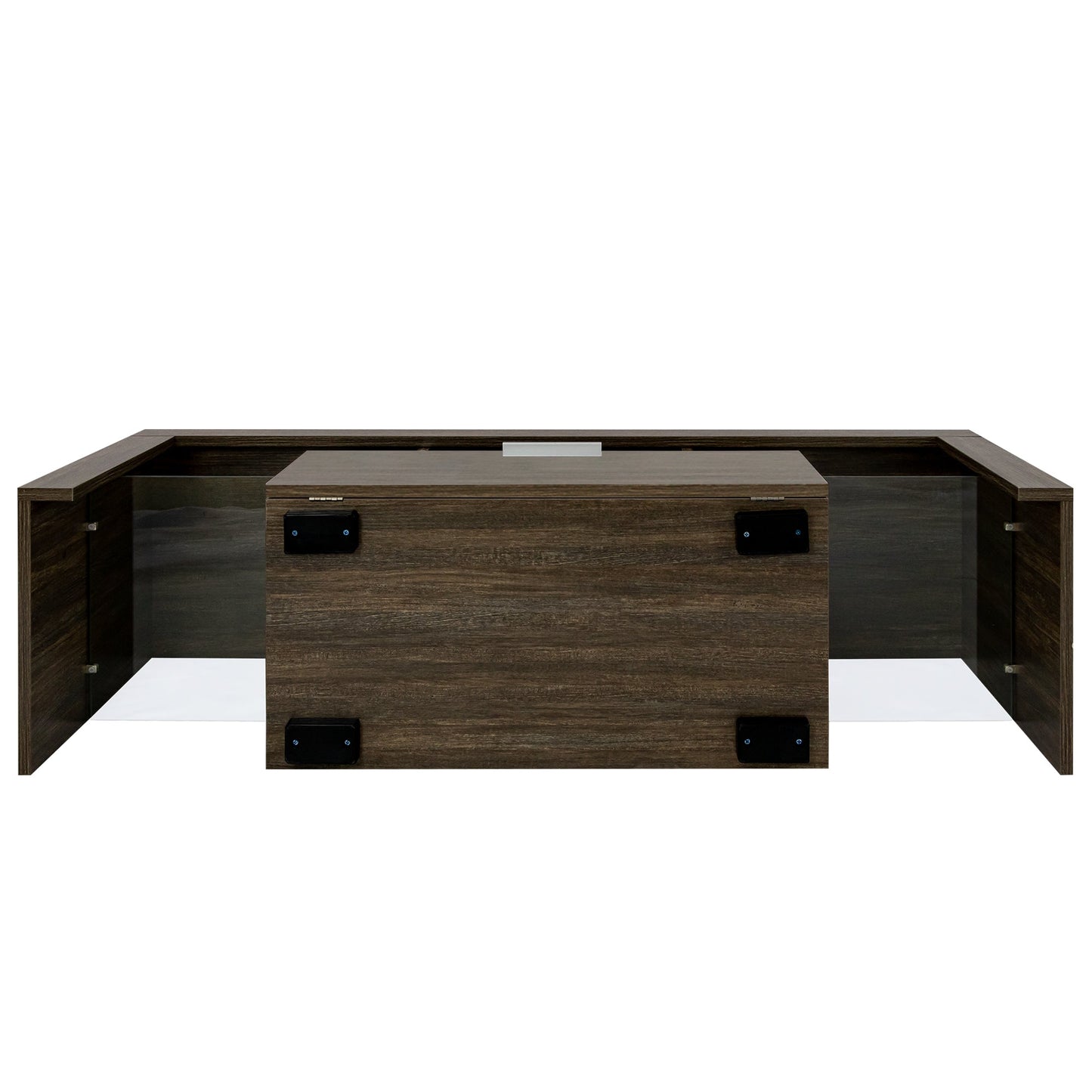 20 minutes quick assembly brown simple modern TV stand Brown TV bracket with LED Color Changing Lights for Living Room