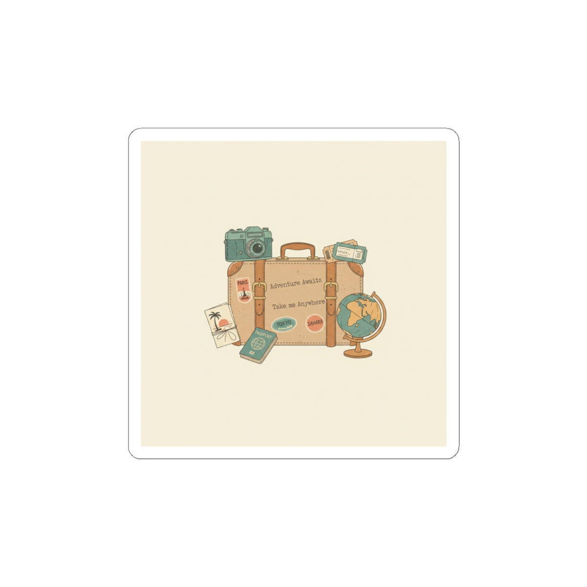 Wanderlust Postage Sticker | Retro Travel postcard, passport stamp vibes