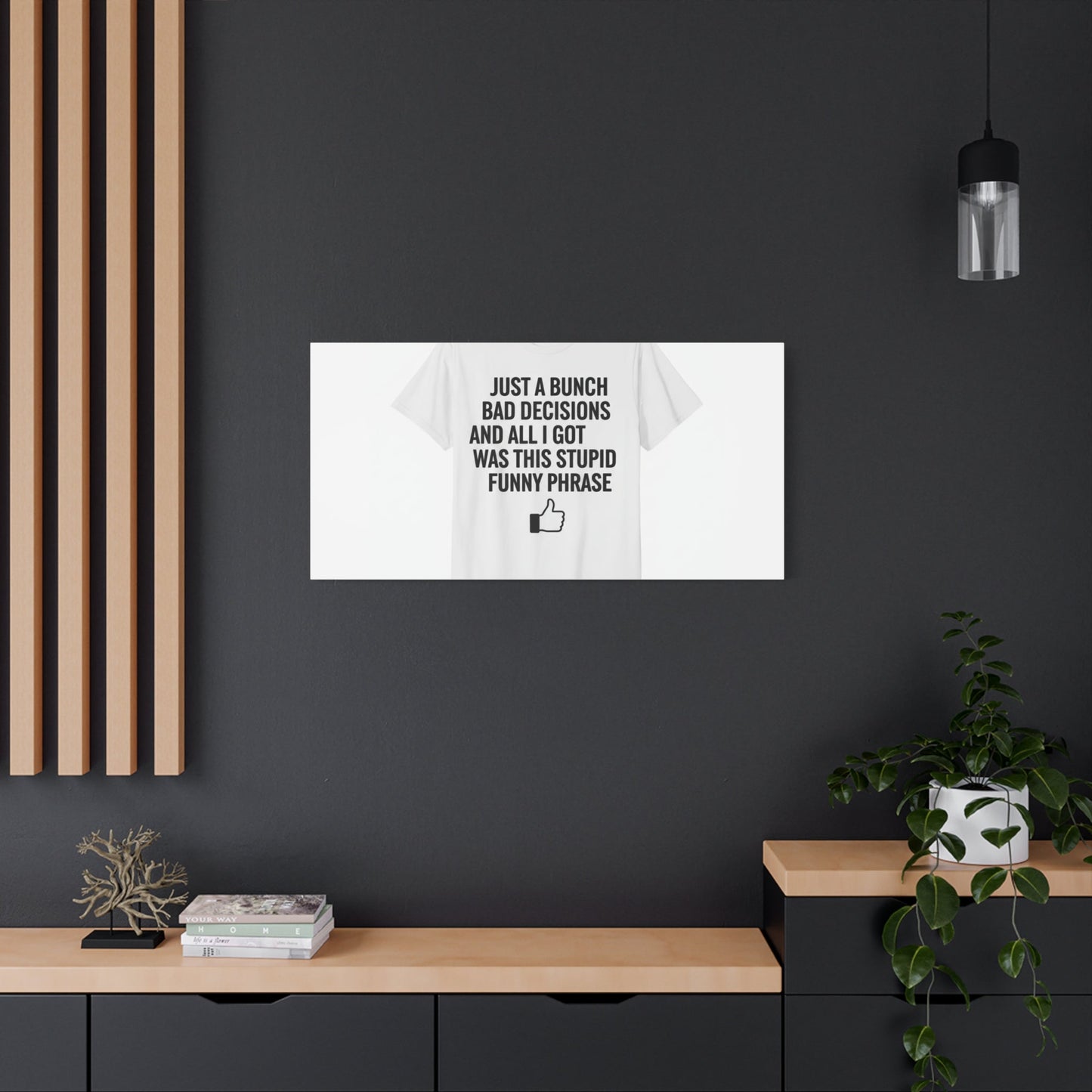 self-deprecating quote Canvas | sarcastic introvert wall art, anxiety humor
