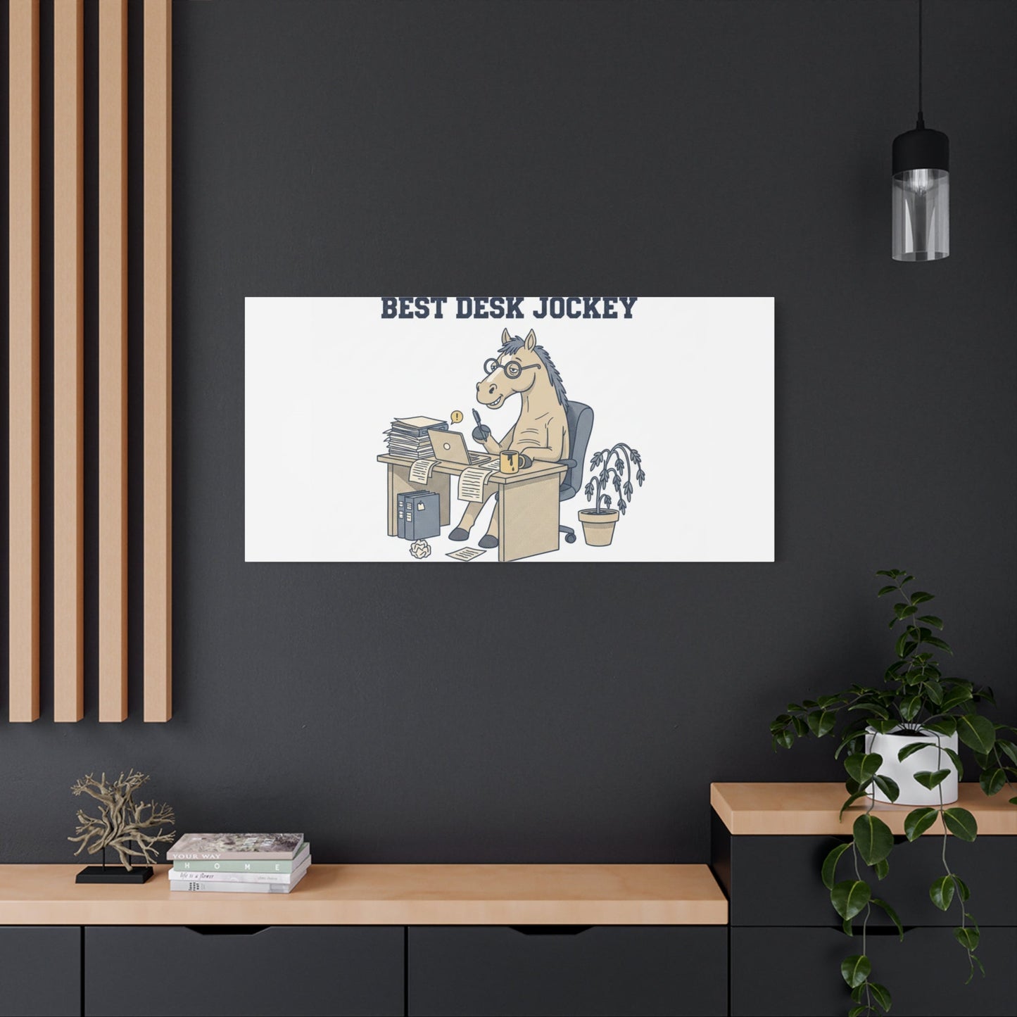 Best Desk Jockey Canvas, Workhorse Office Art | Corporate Burnout Parody