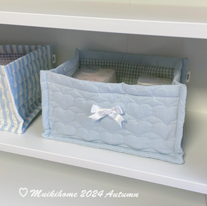 Love Blue (Large Quilted Storage Basket)